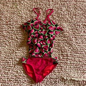 Wonder nation black watermelon bathing suit S